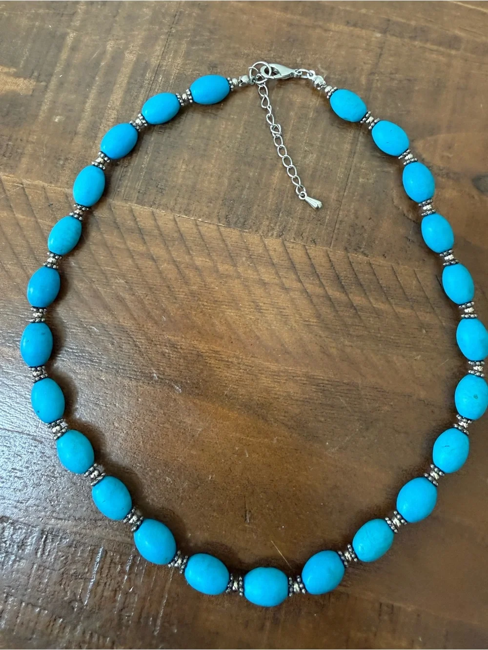 Vintage Turquoise Bead Jewelry Set Necklace Bracelet Earrings Necklace Broken